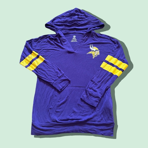 NFL Other - Little Girls NFL Team Minnesota Vikings Football Long Sleeve Shirt W/Hood Sz 6
